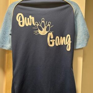 Vintage Blue Quarter Zip Bowling Shirt
